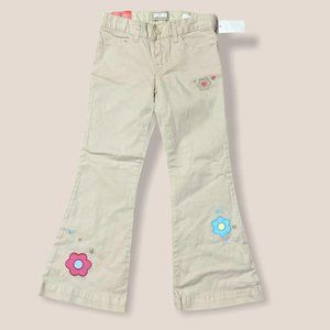 GAP Kids Floral Long and Lean Flare Khakis Size 7